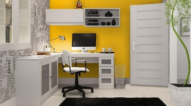 escritorio com amarelo kd