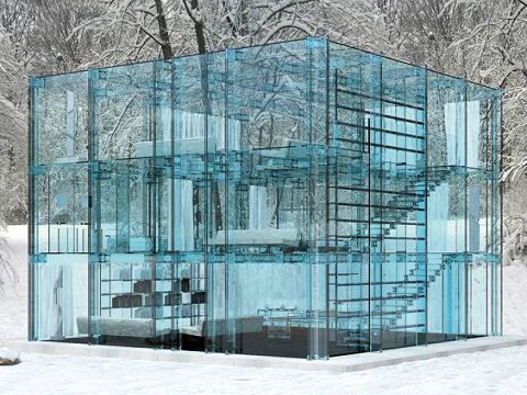 casas diferentes - casa de vidro