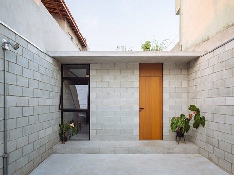 casa com blocos de concreto