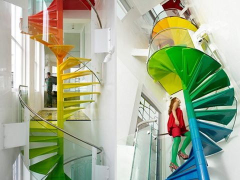 rainbow house stairs - ab rogers