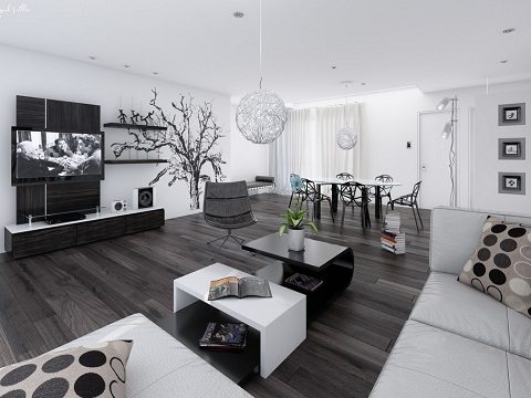 decoração preto branco e cinza - 3 - home designing