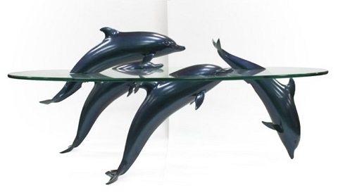 mesas artesanais - golfinho na água