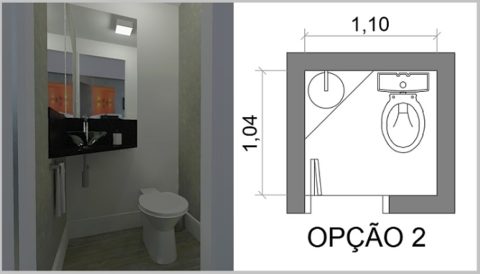 ideias para o lavabo pequeno - opção 2