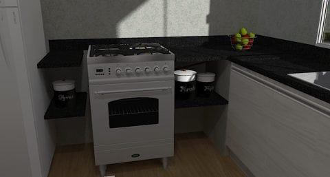 projeto de cozinha simples e funcional