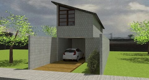 projeto de casa 2 andares terreno plano 100m