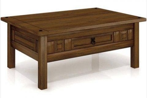 mesa de centro de madeira com gaveta