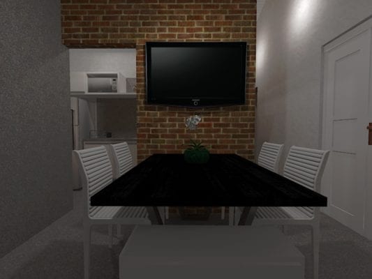 sala e cozinha semi integradas