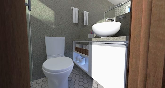 banheiro simples e elegante