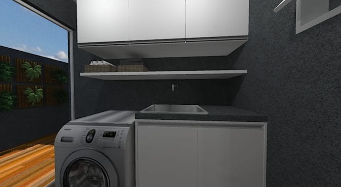 lavanderia com área externa