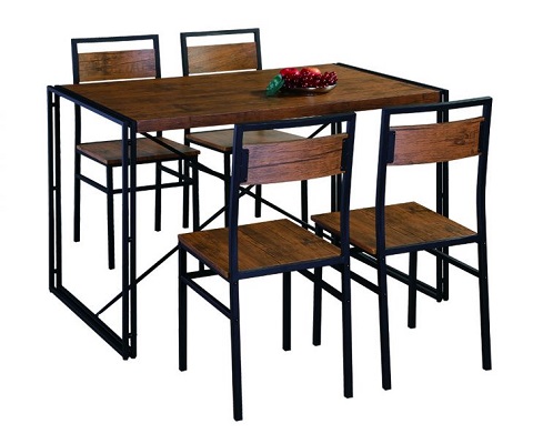 mesa de madeira com metal