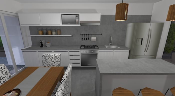cozinha integrada com a sala