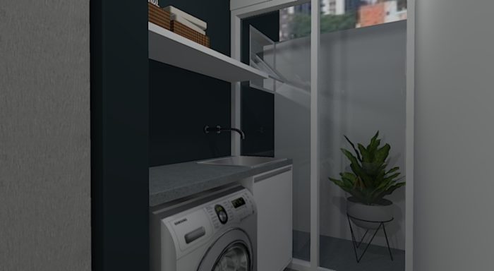 lavanderia com área externa