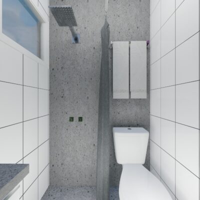 projeto banheiro bem pequeno 1,1x1,3m