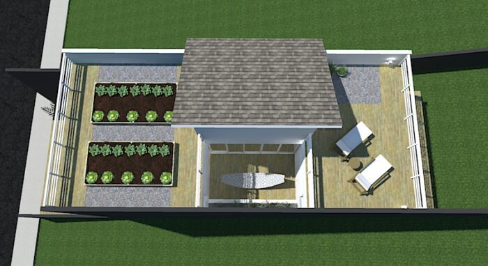 casa com terraço jardim