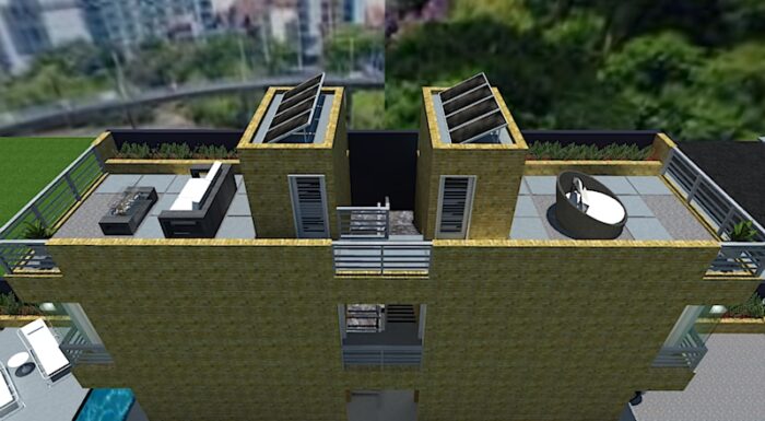 projeto de casa com terraço