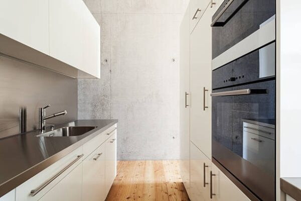 cozinhas estreitas - ilusão de profundidade na parede